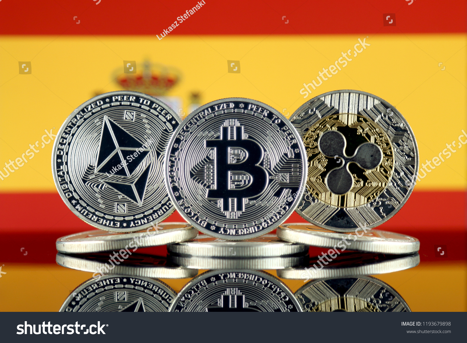 Physical Version Ethereum Eth Bitcoin Btc Stock Photo Edit - 