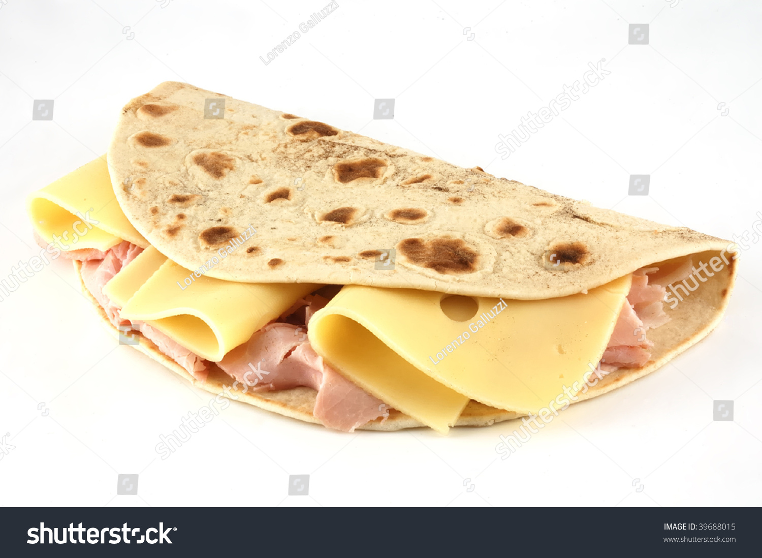 Piadina Romagnola Traditional Italian Sandwich Stock Photo 39688015