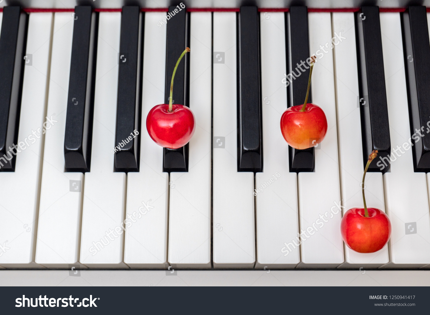 Piano Chord Shown By Cherries On Stock Photo Edit Now