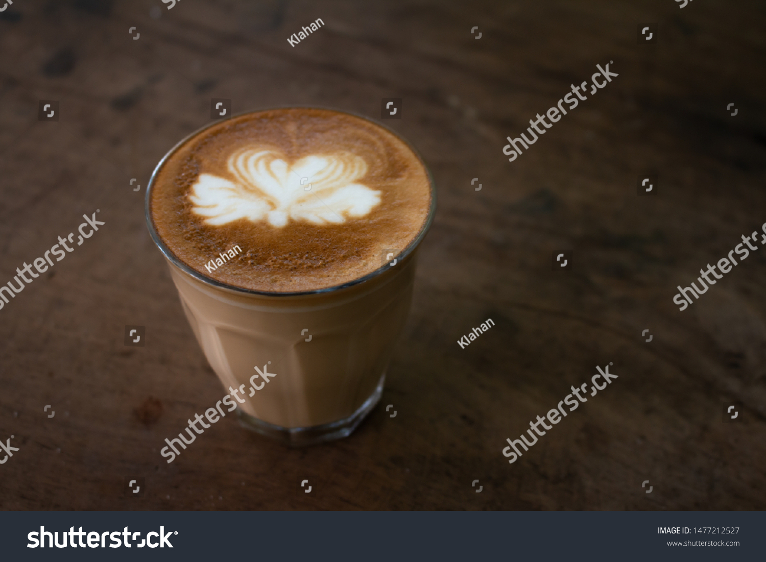 Piccolo Latte Art Paper Cup On Food And Drink Stock Image 1477212527