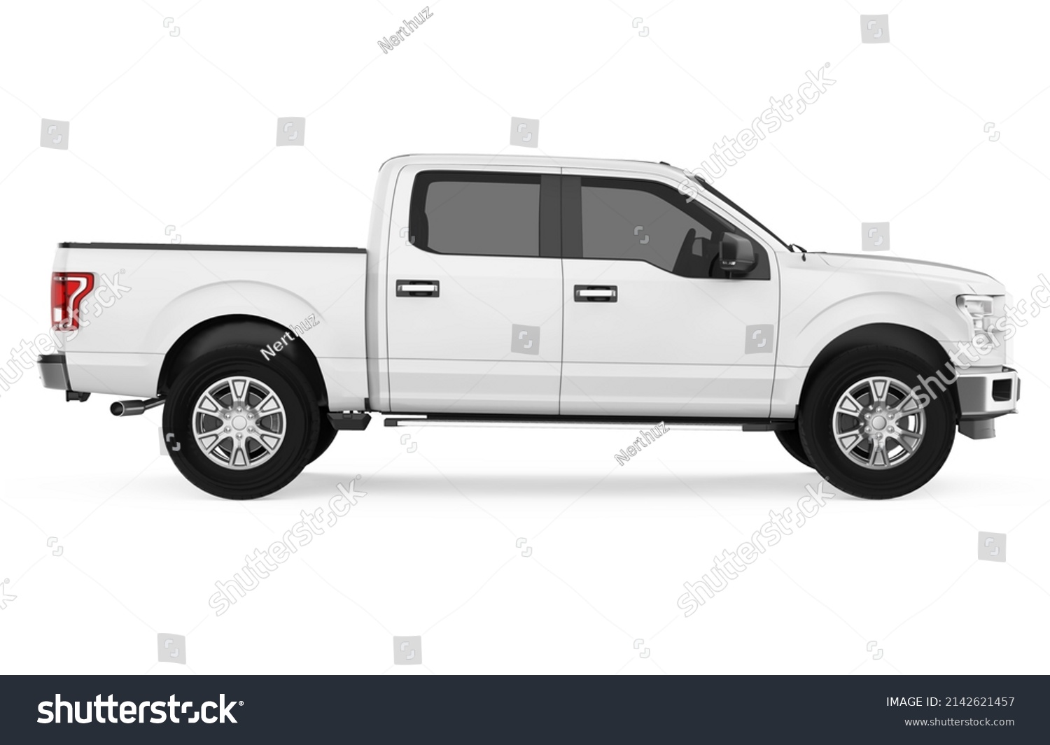 Pickup Truck Isolated Side View 3d Stock Illustration 2142621457 ...