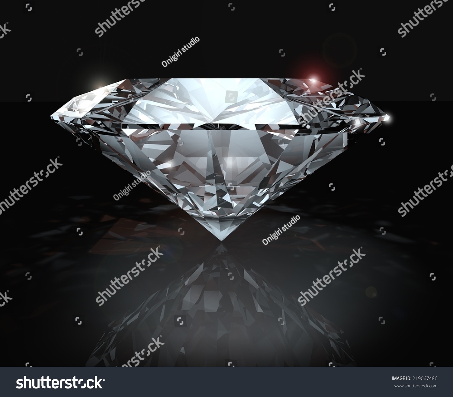 Picture Of A Diamond With Refraction Effect Stock Photo 219067486 ...