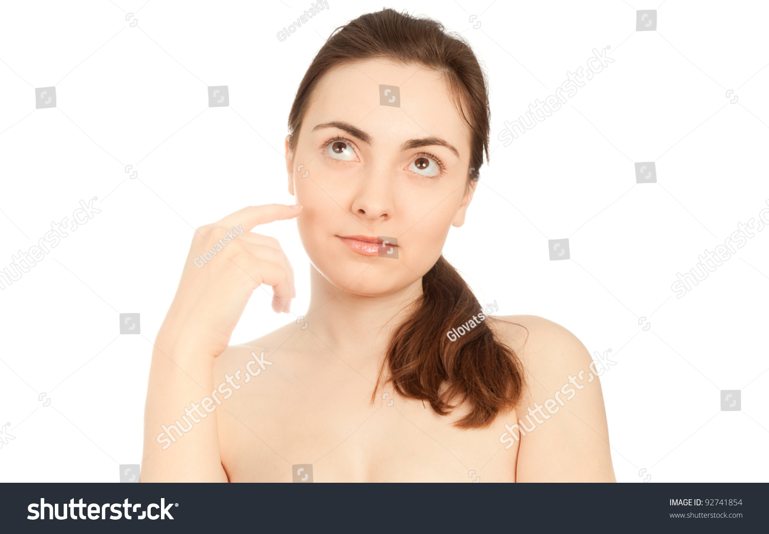 Picture Beautiful Nude Woman Looking Isolated Stock Photo