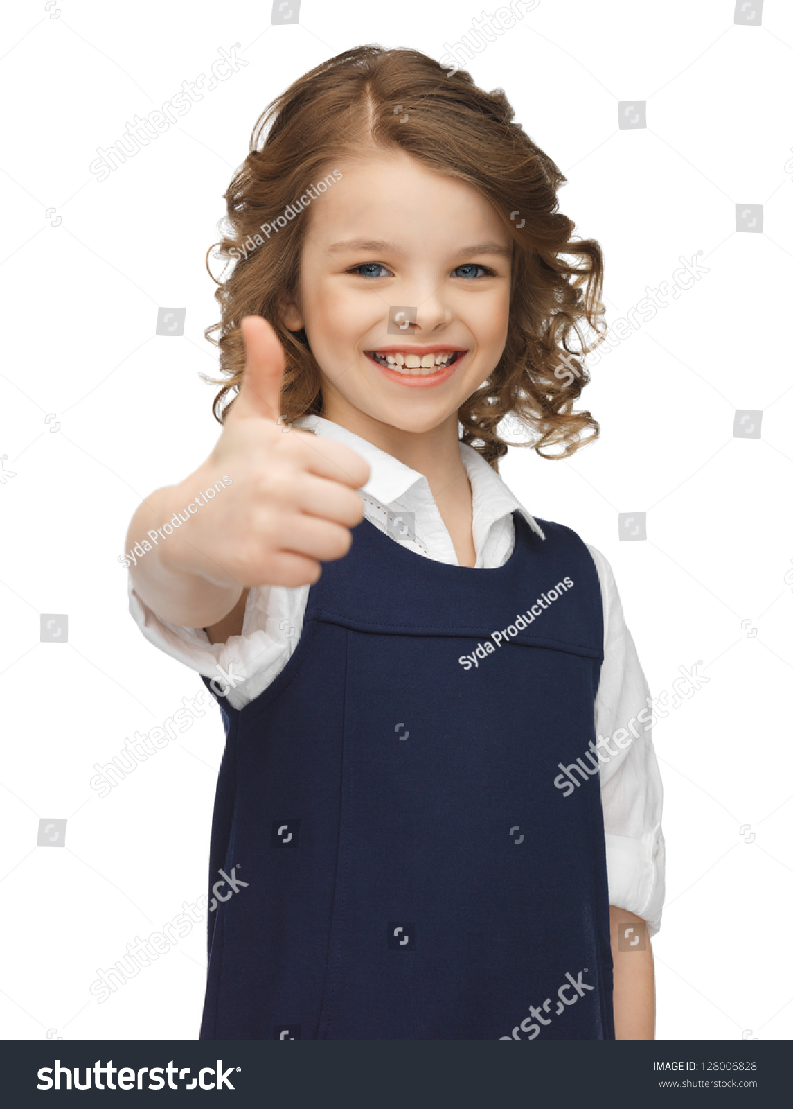 Picture Beautiful Preteen Girl Showing Thumbs库存照片128006828 Shutterstock 