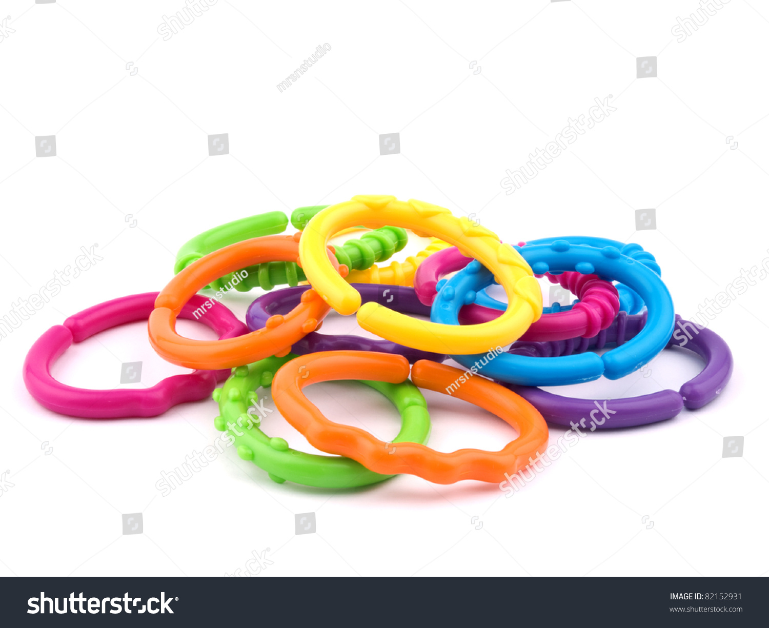 colorful teething rings