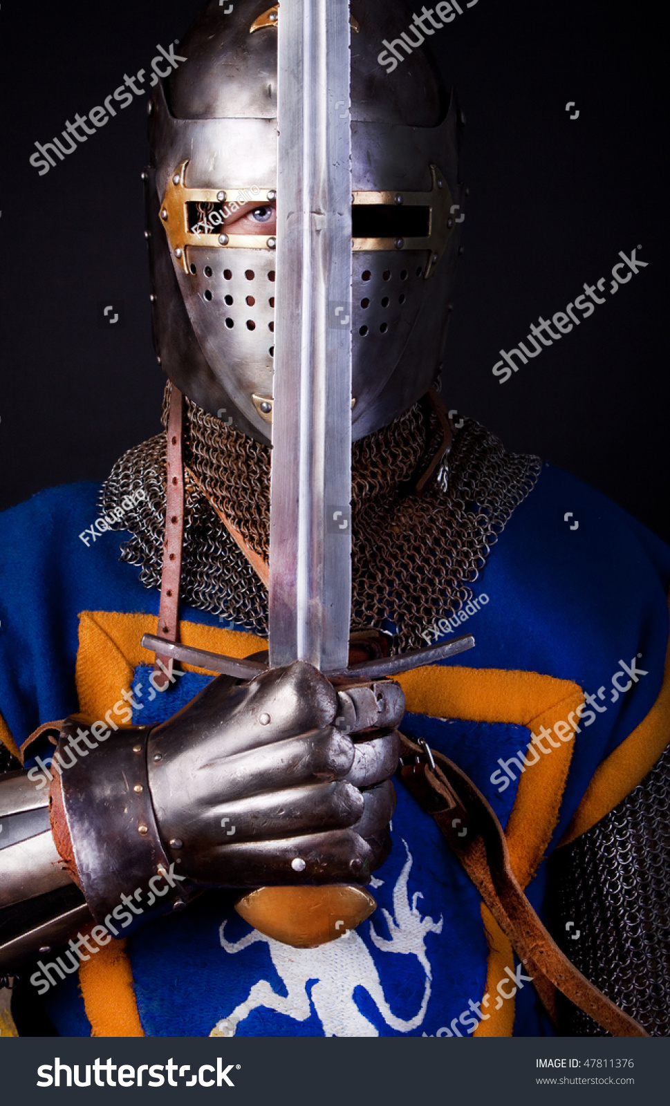 Picture Knight Holding His Sword Stock Photo 47811376 | Shutterstock