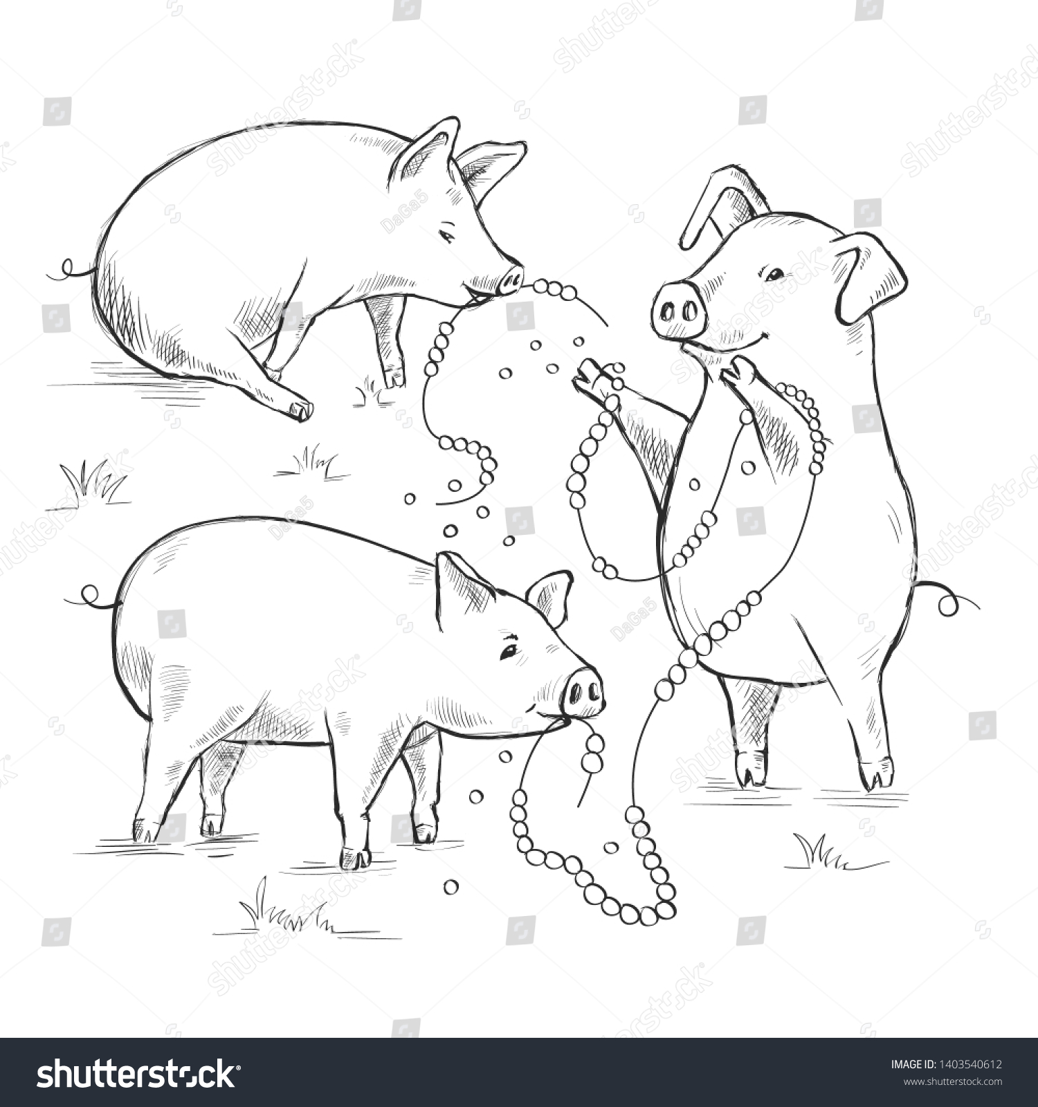 Picture Piglet Proverbs Sayings Do Not Stock Illustration 1403540612