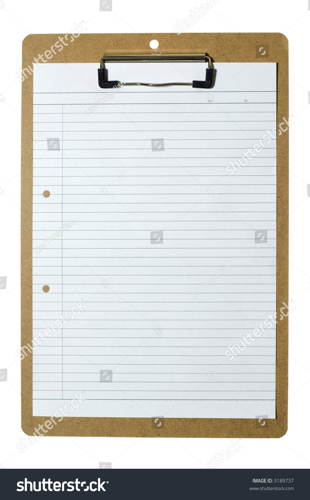 Piece Of Blank Writing Paper Held On A Clipboard Stock Photo 3189737 ...