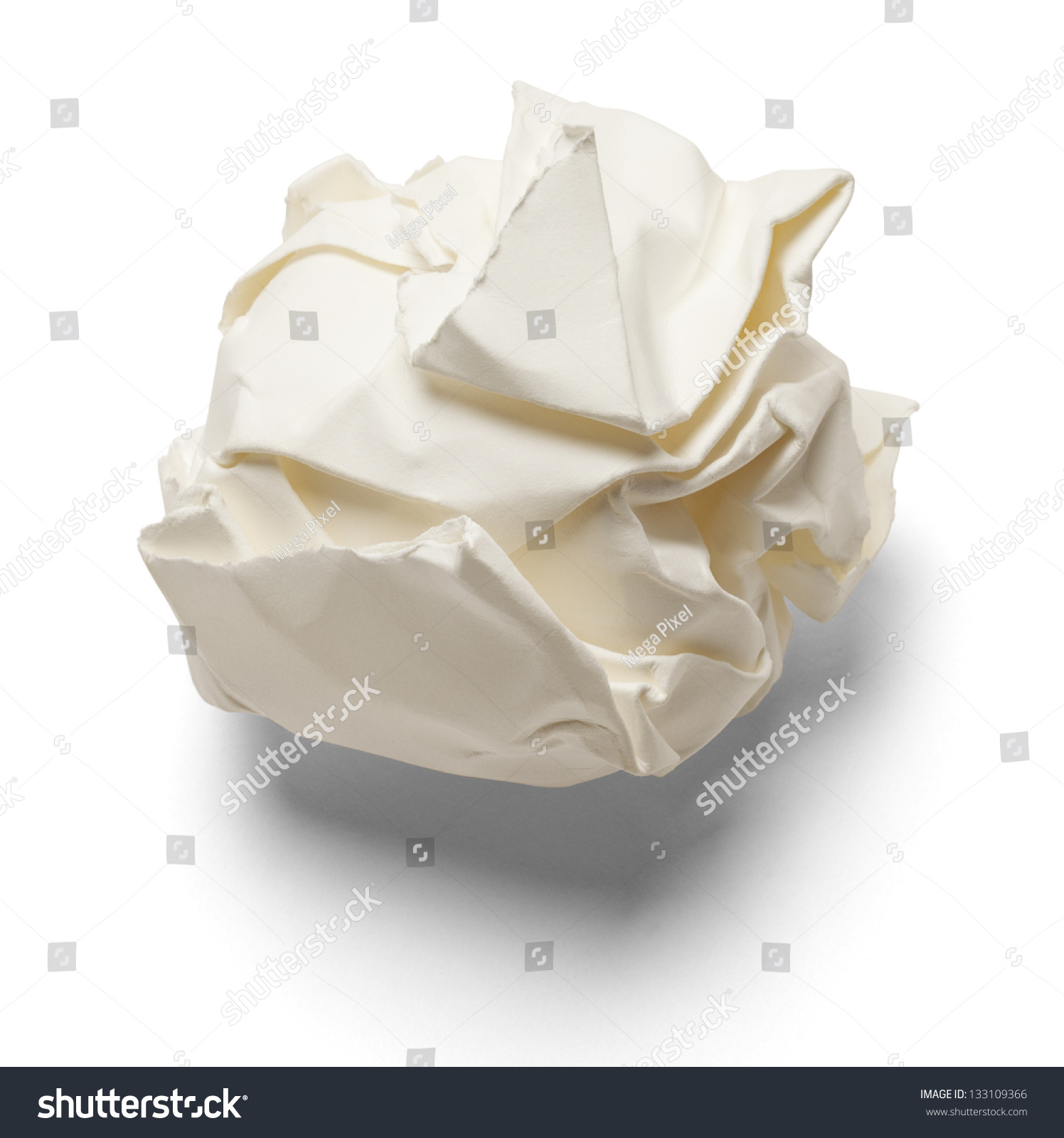 Piece Of Paper Smashed Up And Isolated On A White Background. Stock ...