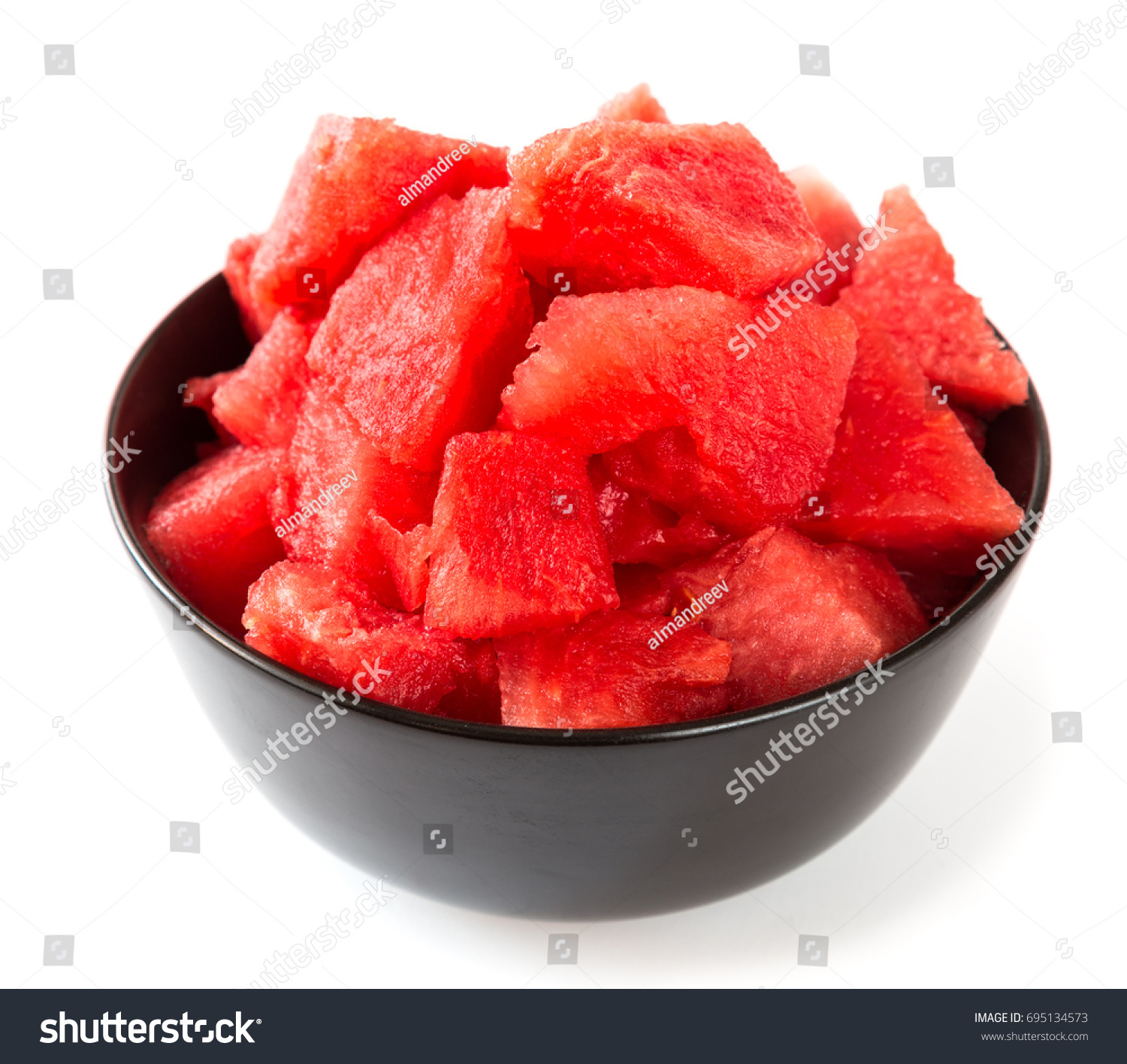 Pieces Ripe Watermelon Cup On White Stock Photo Edit Now