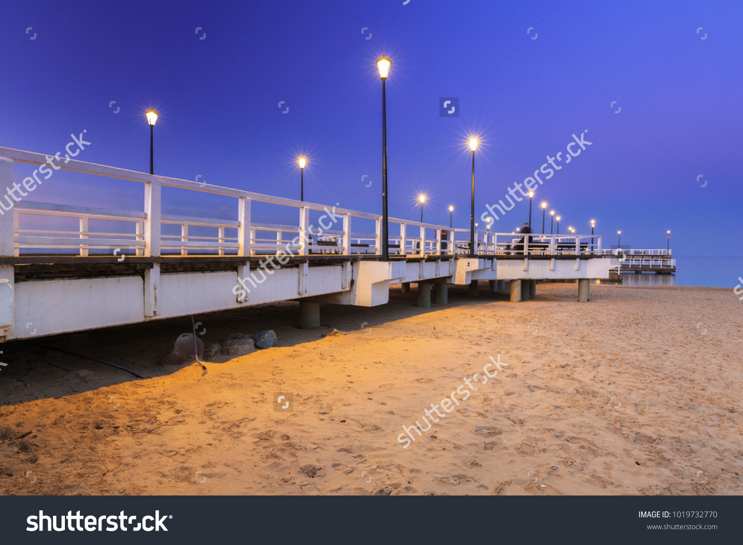 Pier Gdansk Brzezno Baltic Sea Dusk Stock Photo Edit Now 1019732770