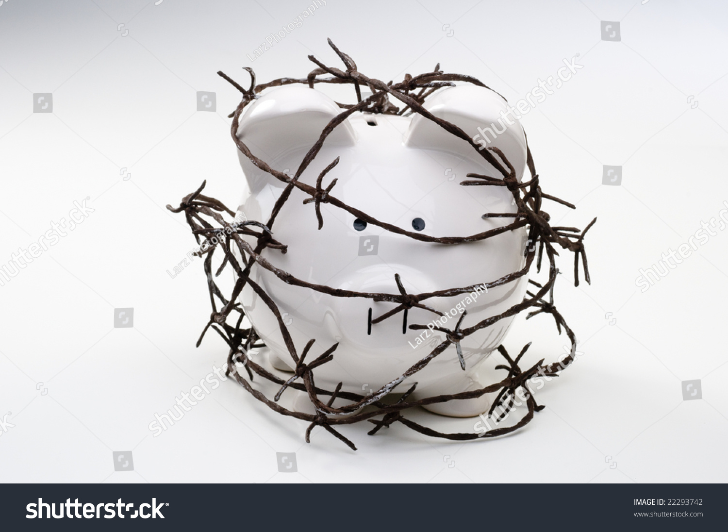 wrapped in barbed wire