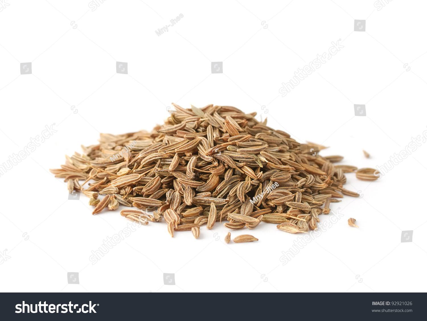 Pile Cumin Seeds Isolated On White Stock Photo (Edit Now ...