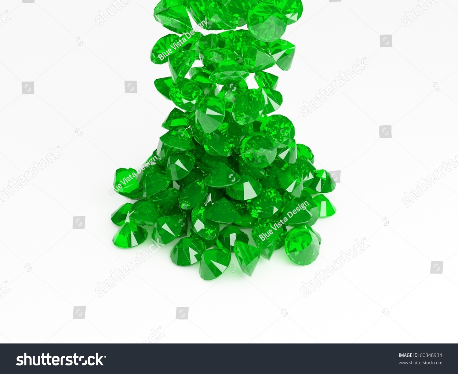 Pile Of Emerald Diamonds Stock Photo 60348934 : Shutterstock