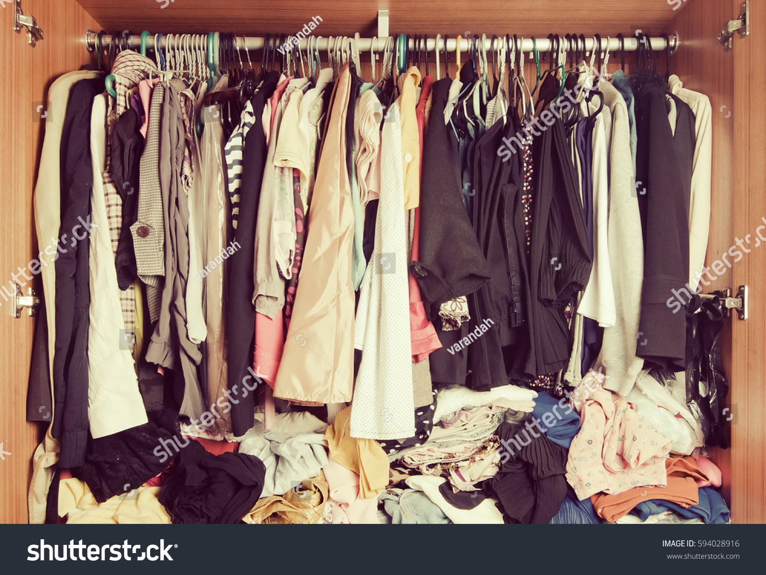 Pile Messy Clothes Closet Untidy Cluttered Stock Photo (Edit Now) 594028916