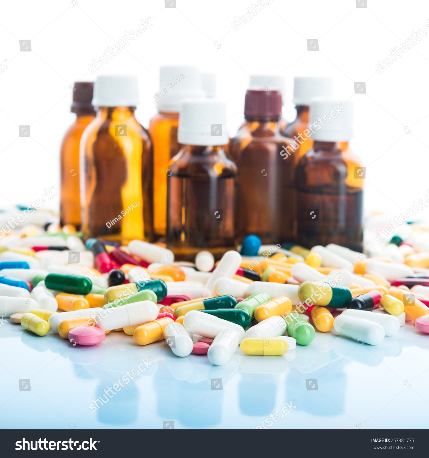 Pills And Tablets On White Background Stock Photo 257881775 : Shutterstock