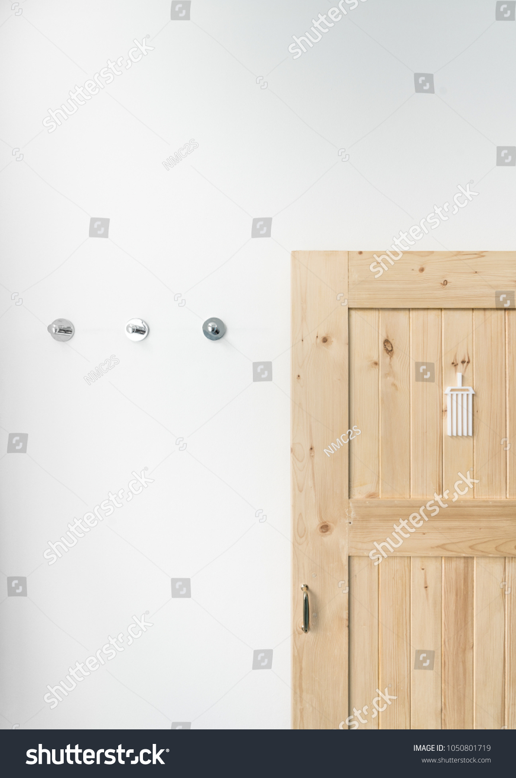 Pine Wood Door Hooks Composition Interior Stock Photo Edit Now