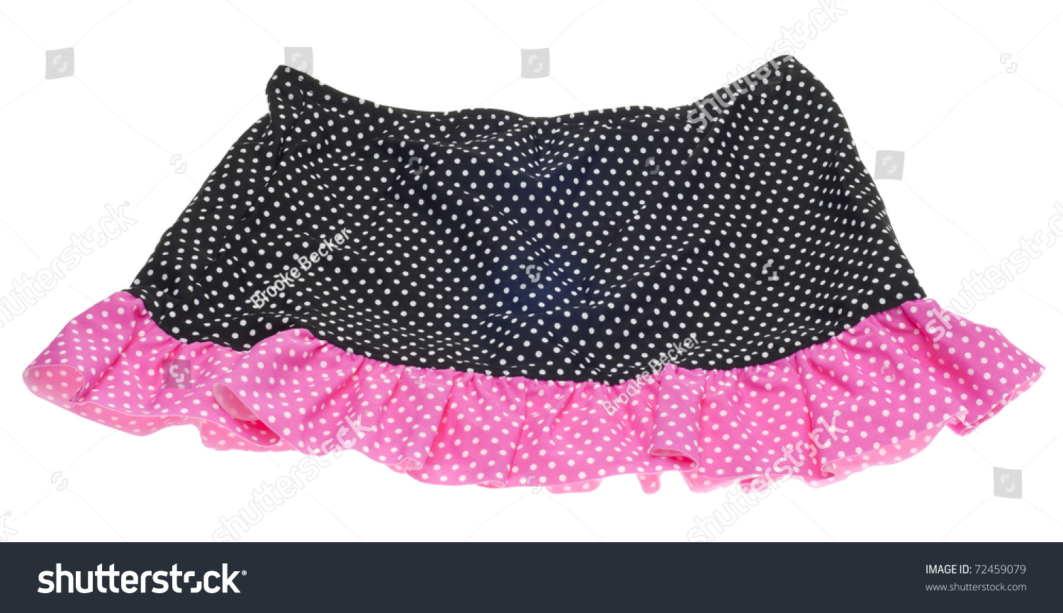 pink and black polka dot skirt