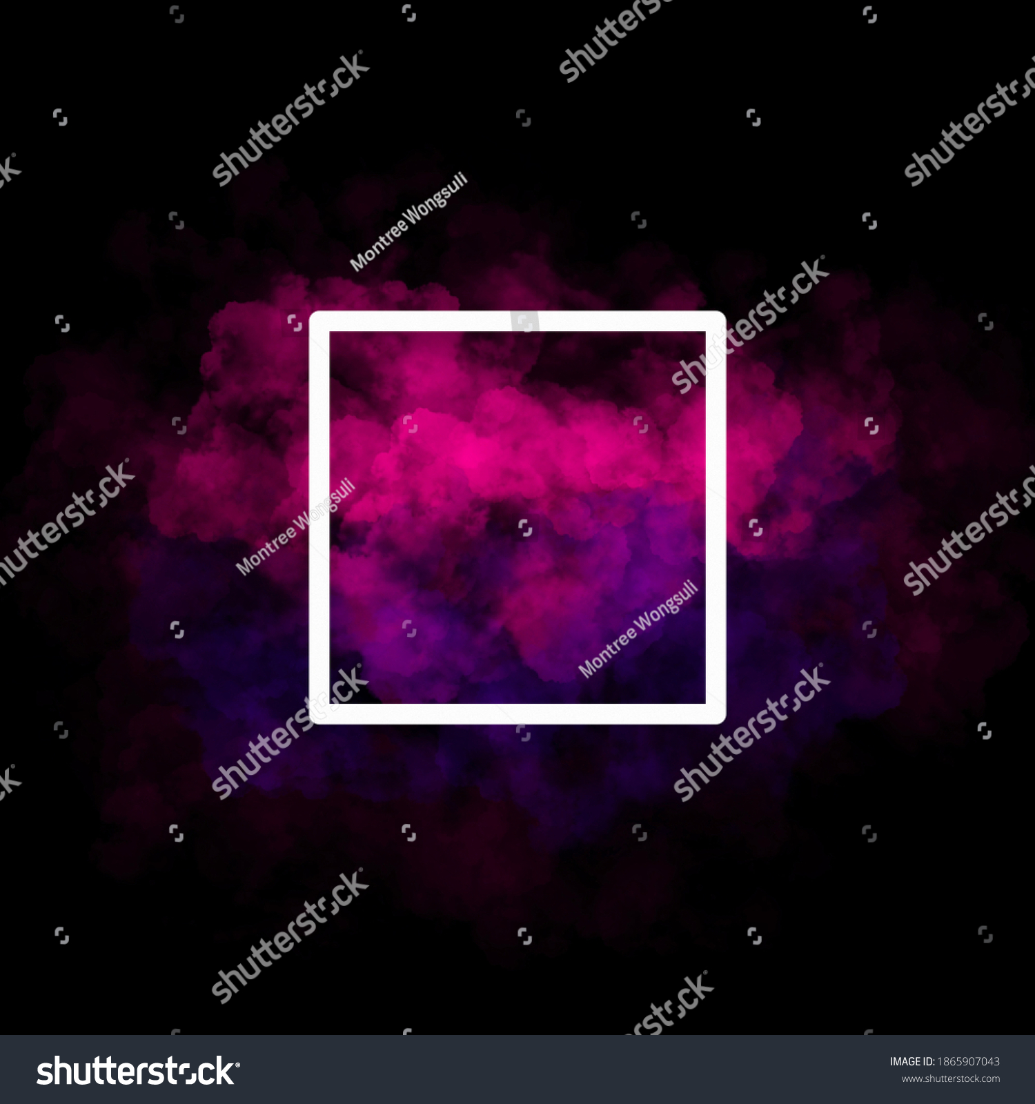 Pink Purple Smoke Black Background 3d Stock Illustration 1865907043