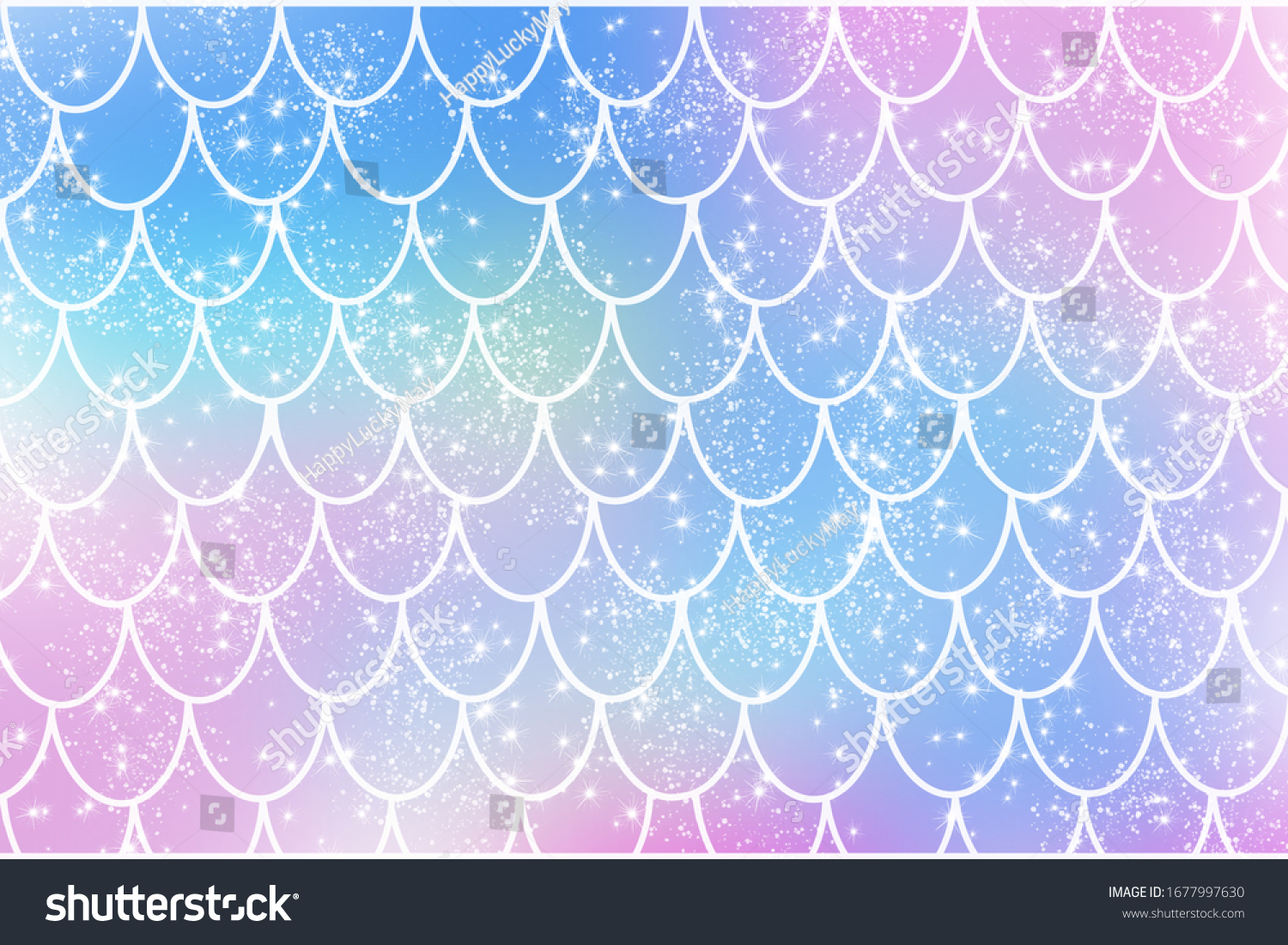 Pinkbluegreen Mermaid Scales Watercolor Fish Scales Stock Illustration ...