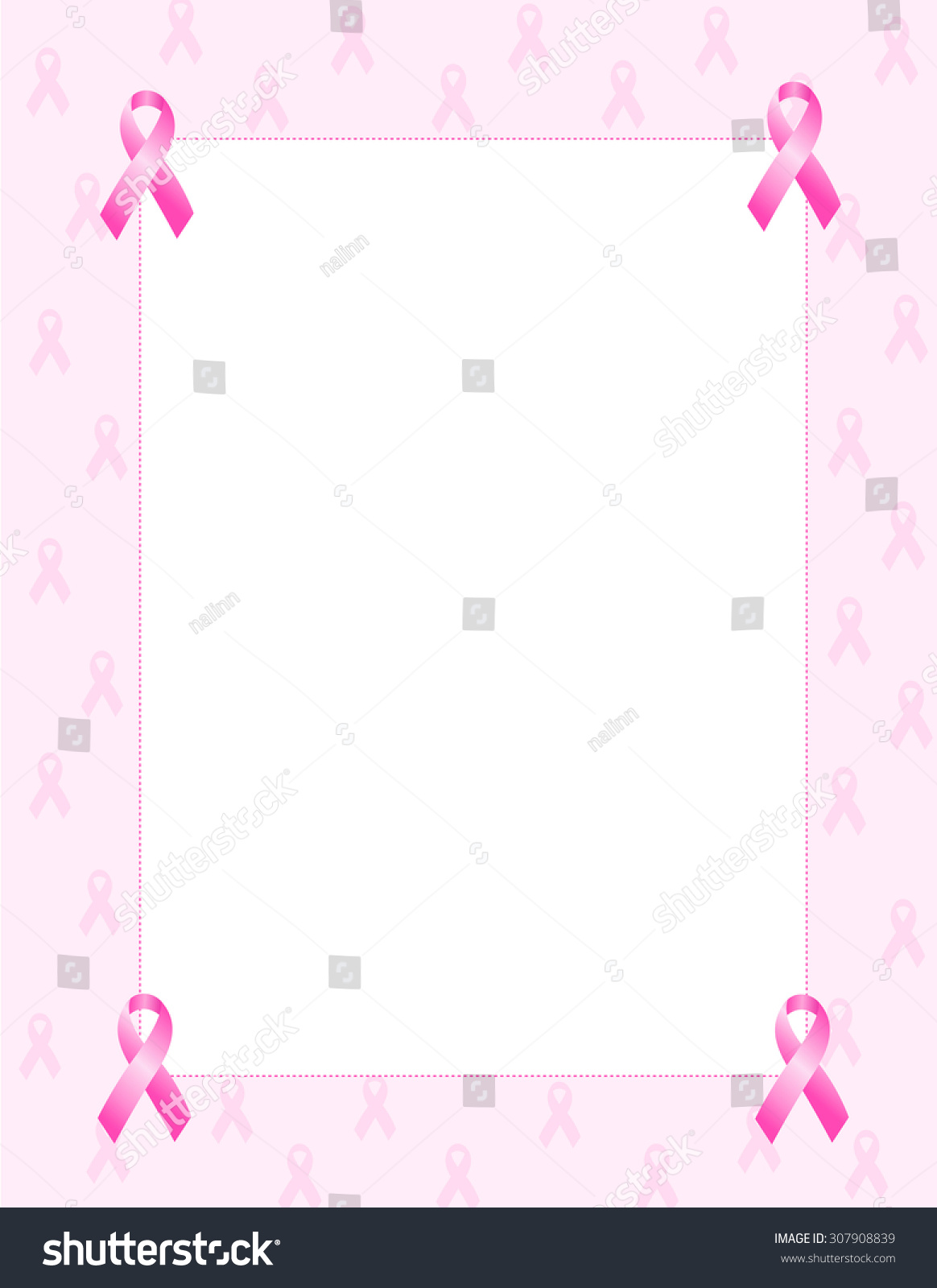 Pink Breast Cancer Awareness Ribbon Patterned Stock Illustration ...