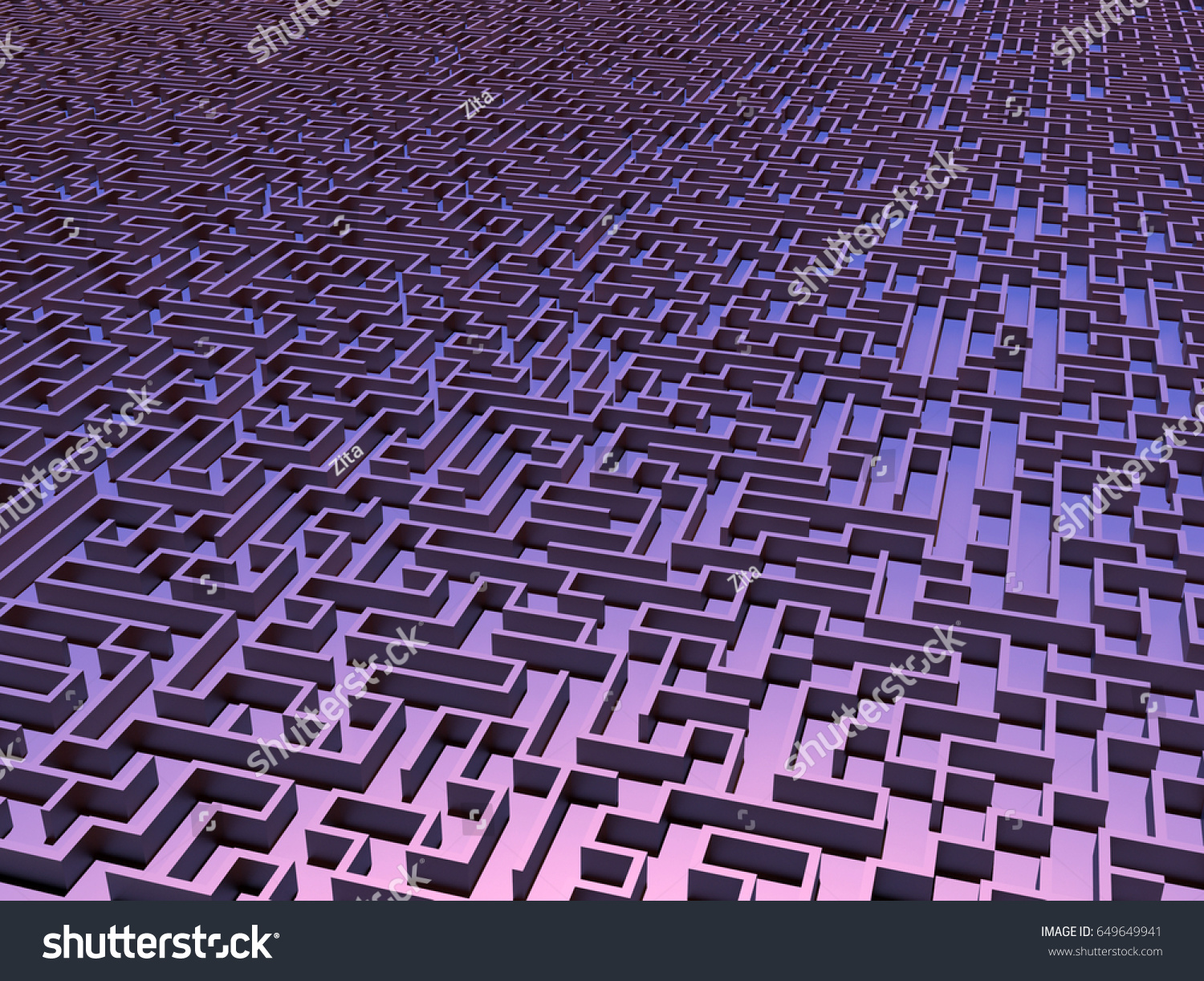 Pink 3d Maze Background 3d Rendering Stock Illustration 649649941
