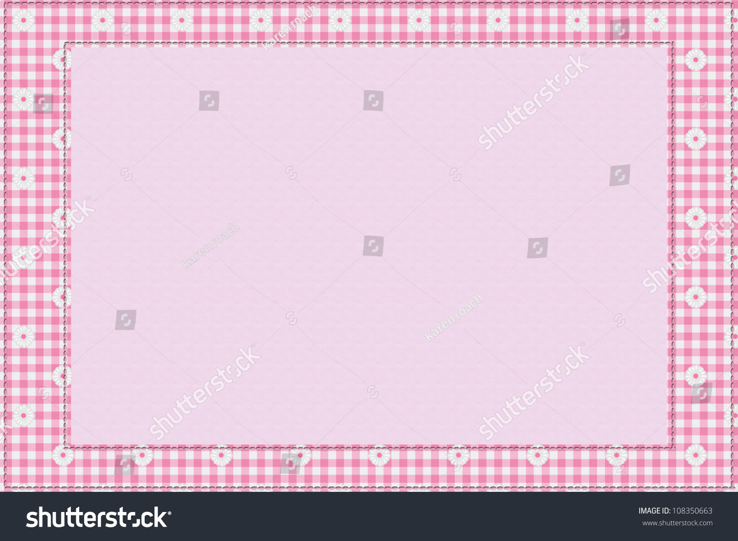 Pink Gingham Material For A Border With Copy-Space, Baby Pink ...