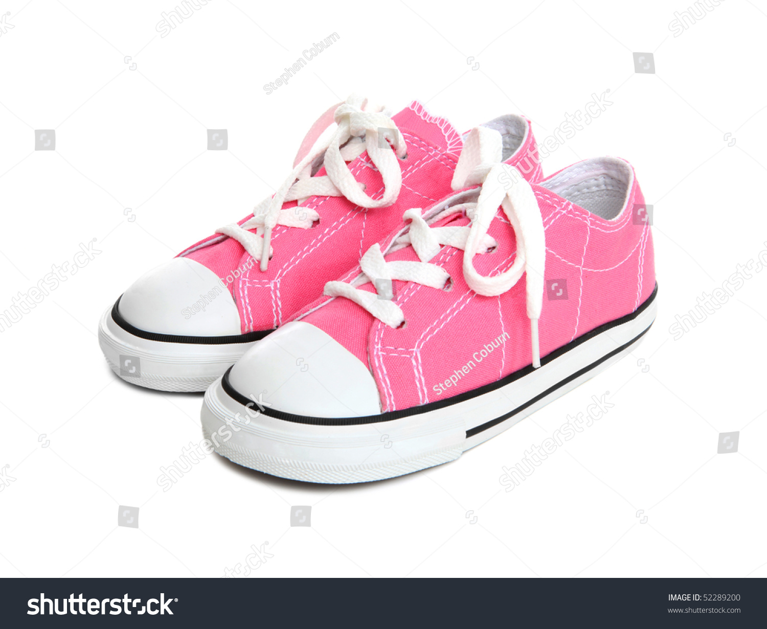 Pink Girls Sneakers Tennis Shoes Over Stock Photo 52289200 - Shutterstock