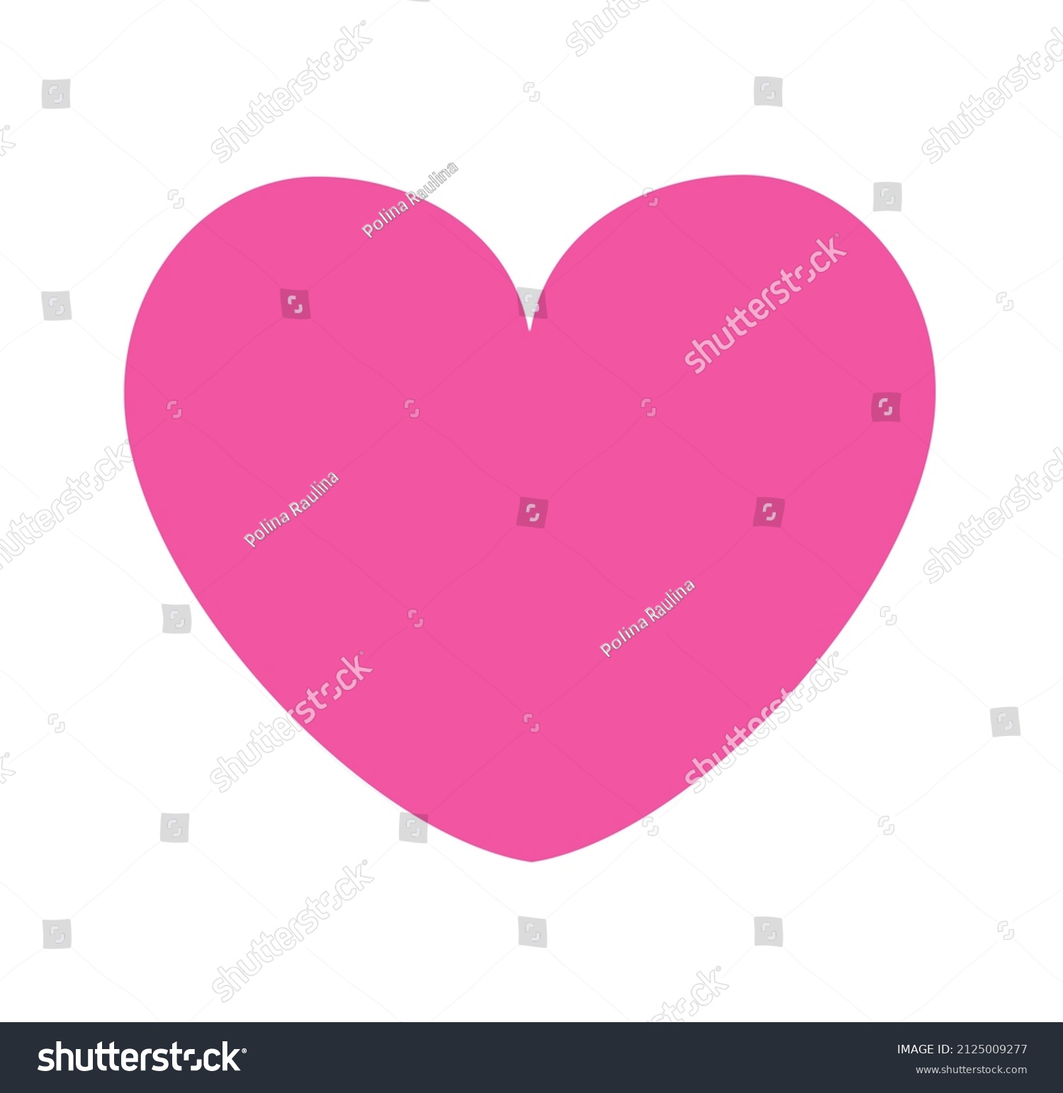 Pink Heart Abstract Silhouette Outline Shape Stock Illustration 2125009277