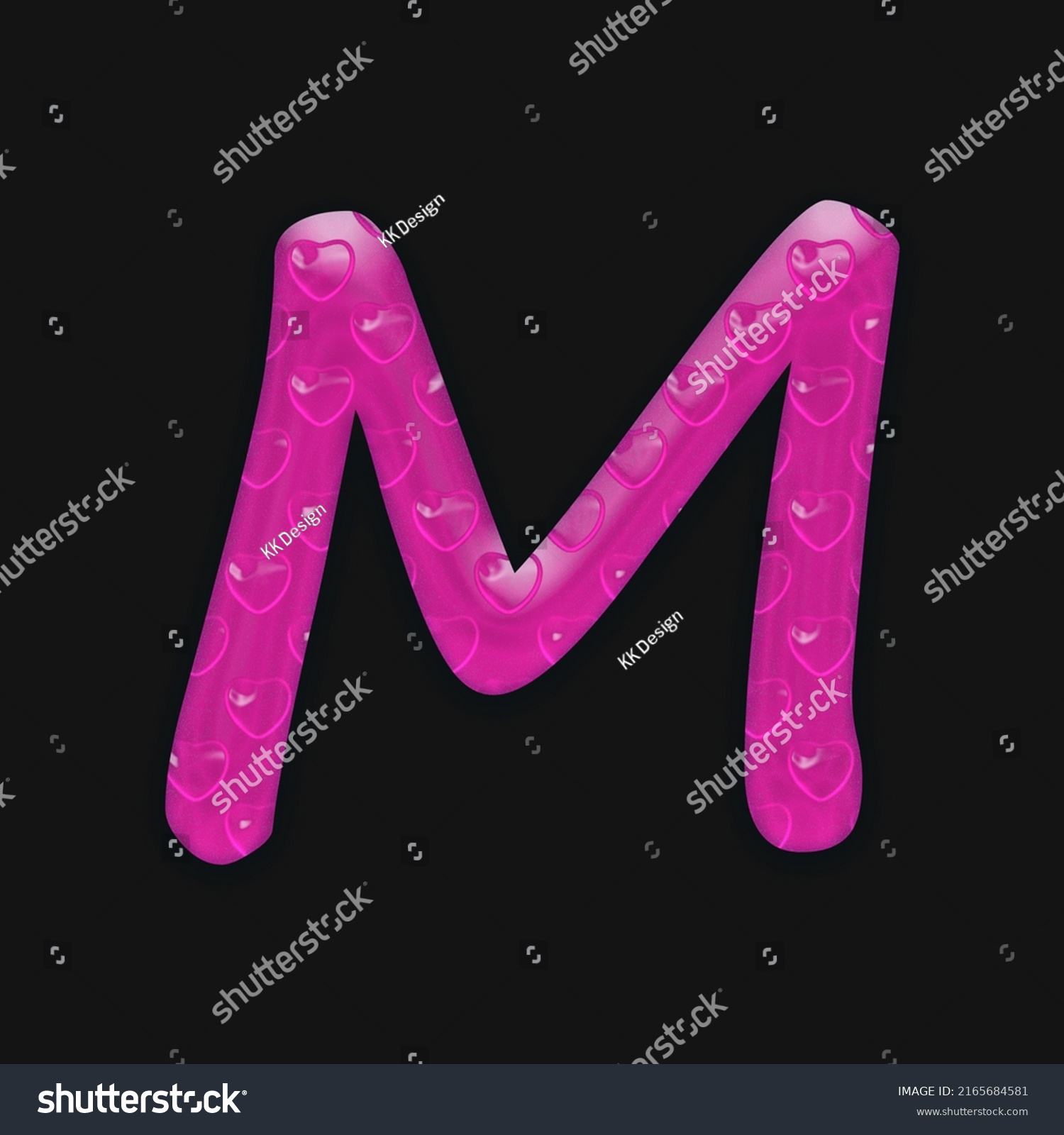 Pink Jelly Letter M Isolated On Stock Illustration 2165684581 ...