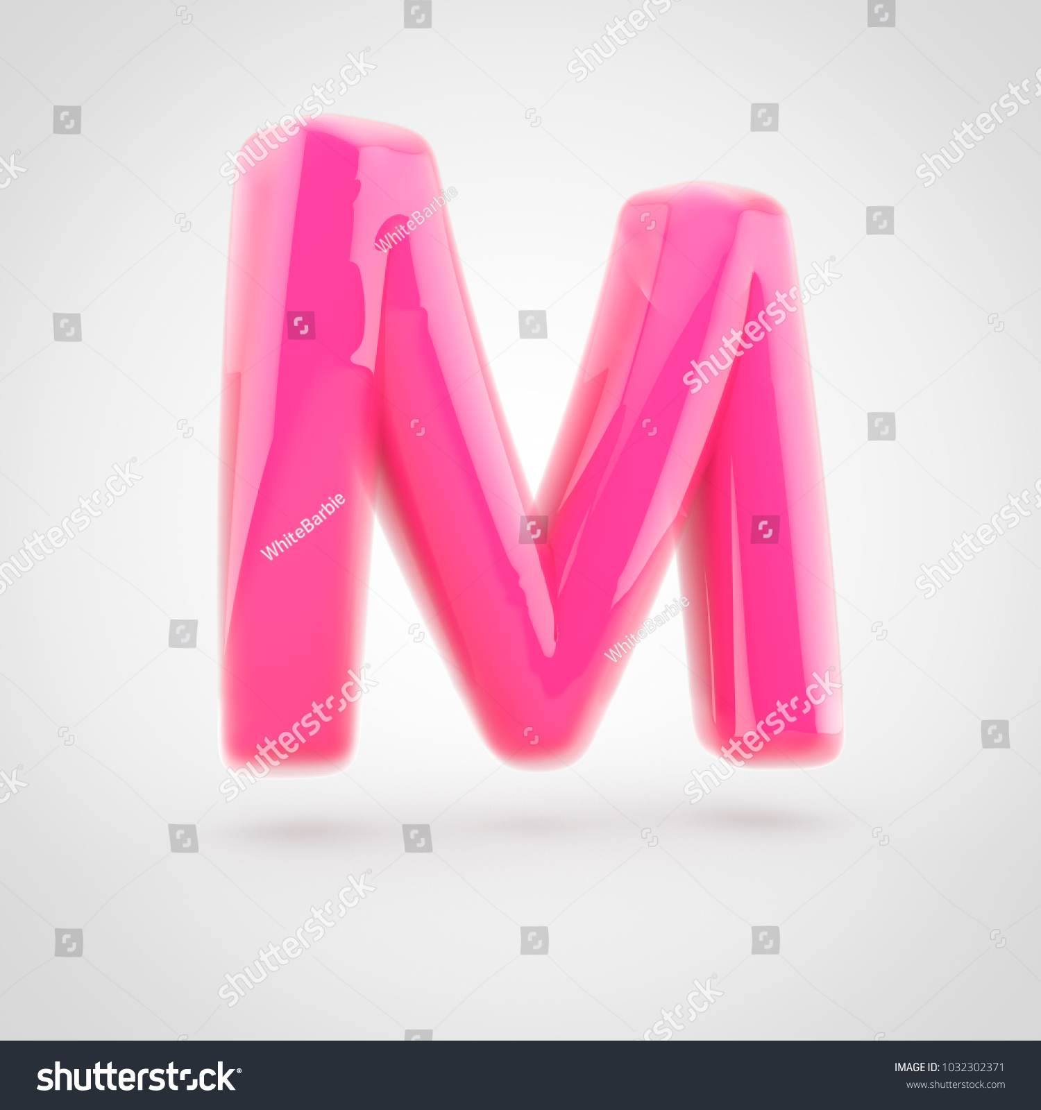 Pink Letter M Uppercase 3d Rendering Stock Illustration 1032302371