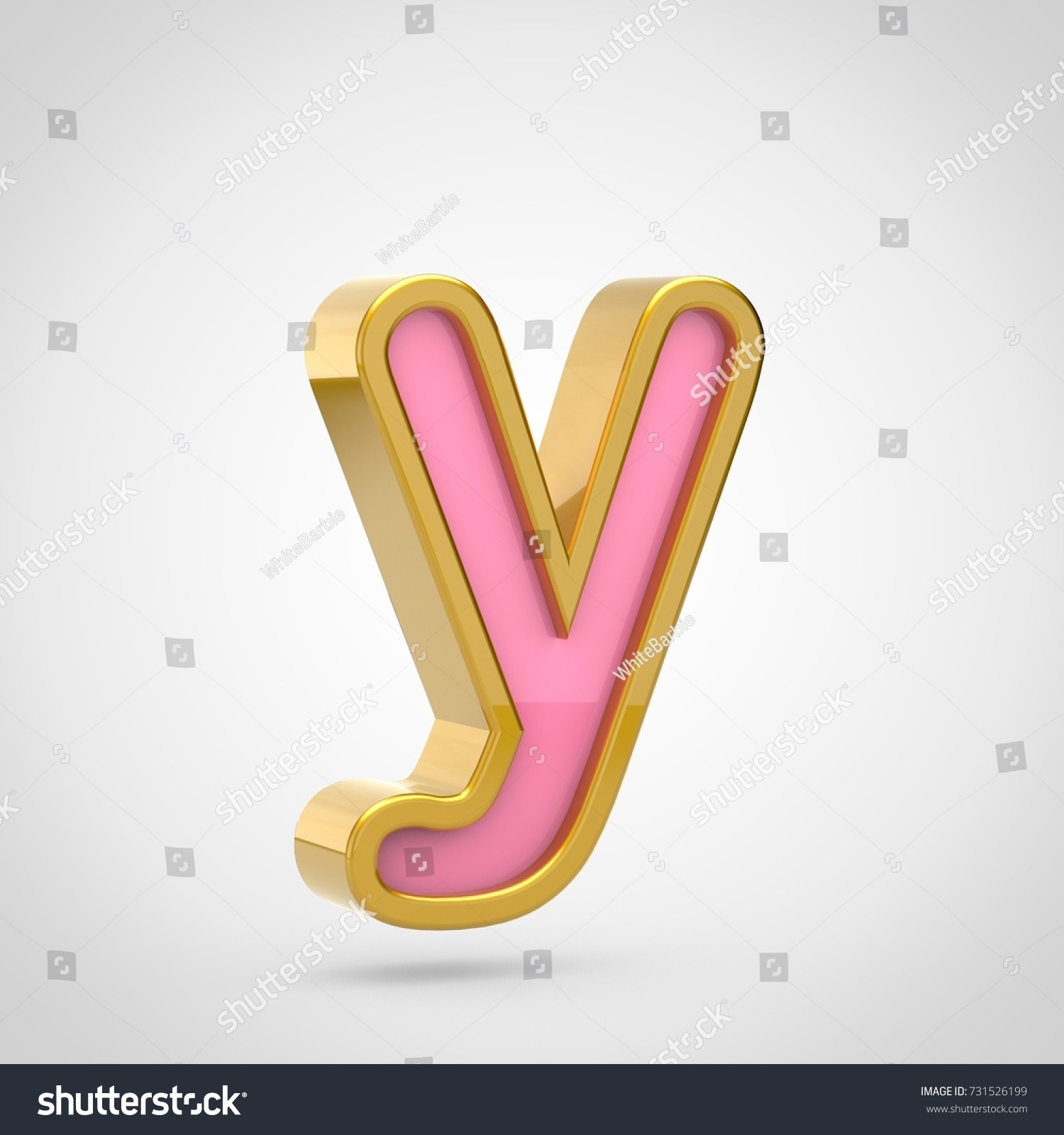 Pink Letter Y Lowercase 3d Render Stock Illustration 731526199