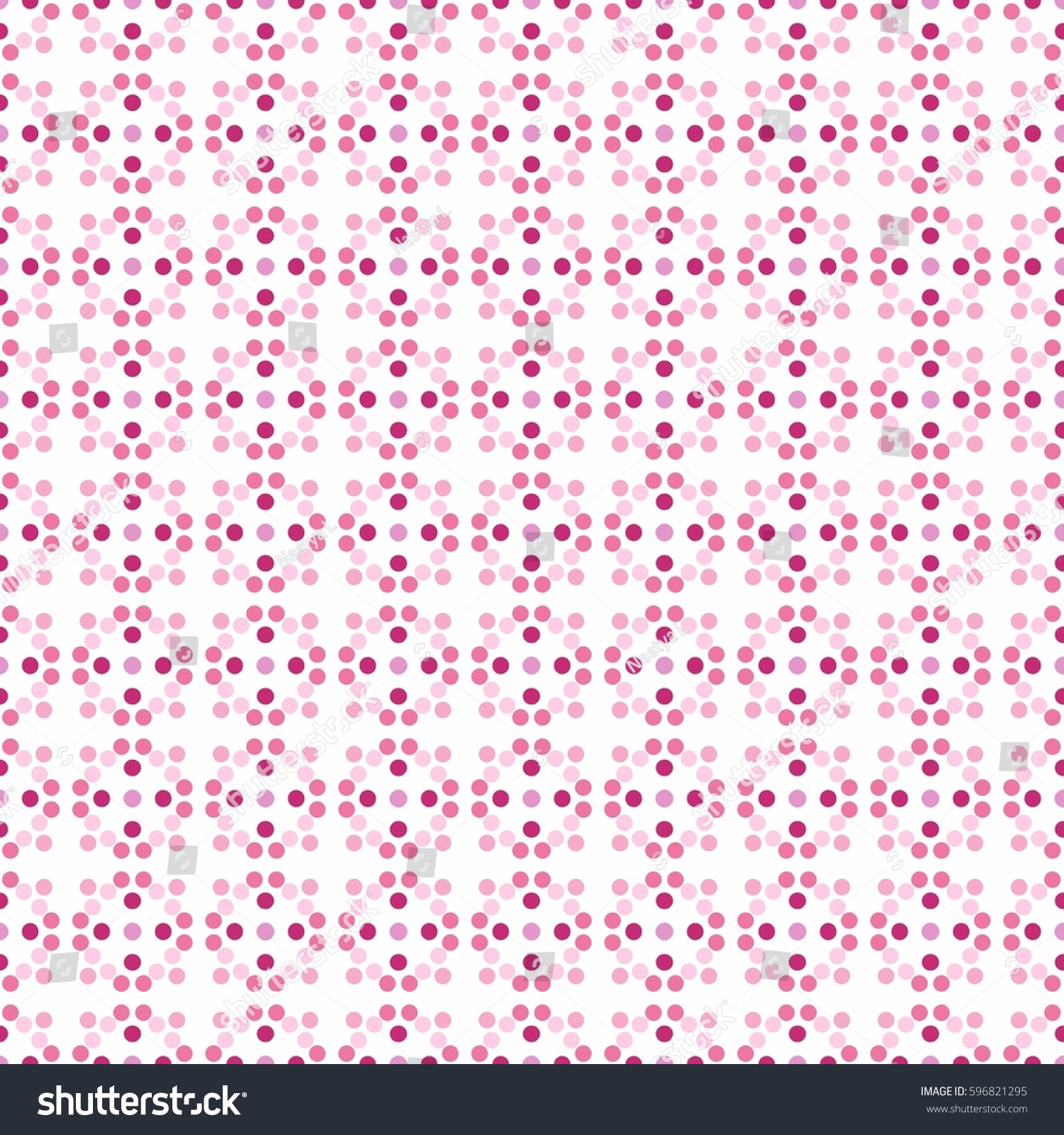 Pink Polka Dots Seamless Pattern On Stock Illustration 596821295