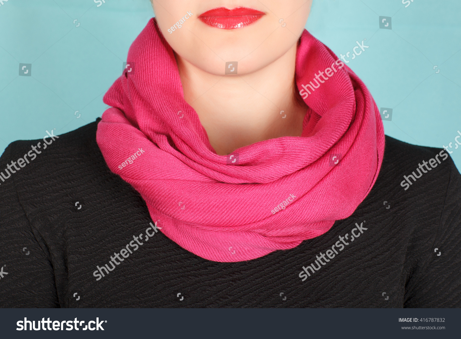 pink silk neck scarf