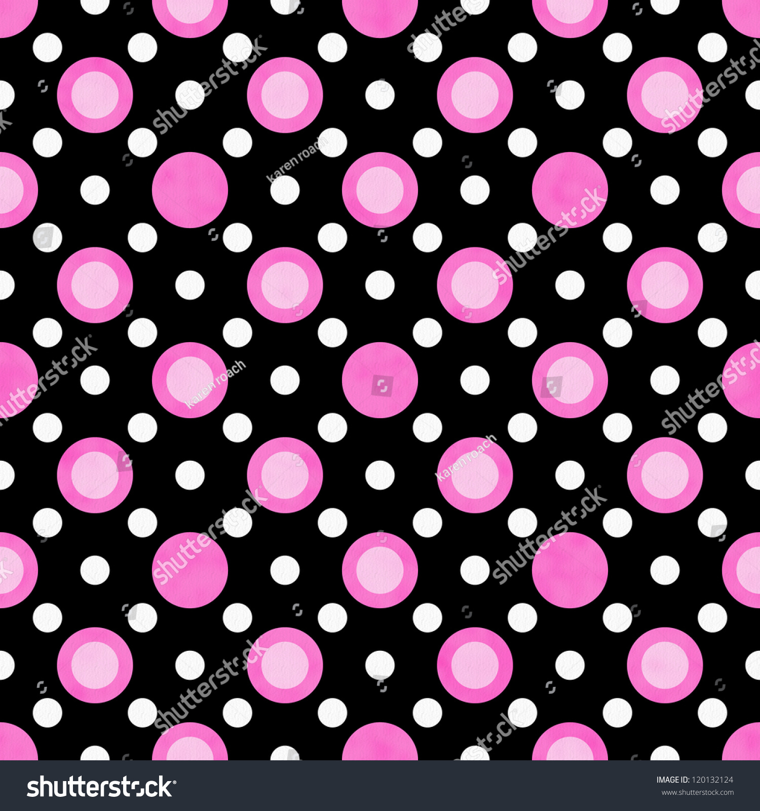Pink White Black Polka Dot Fabric Stock Illustration 120132124 ...