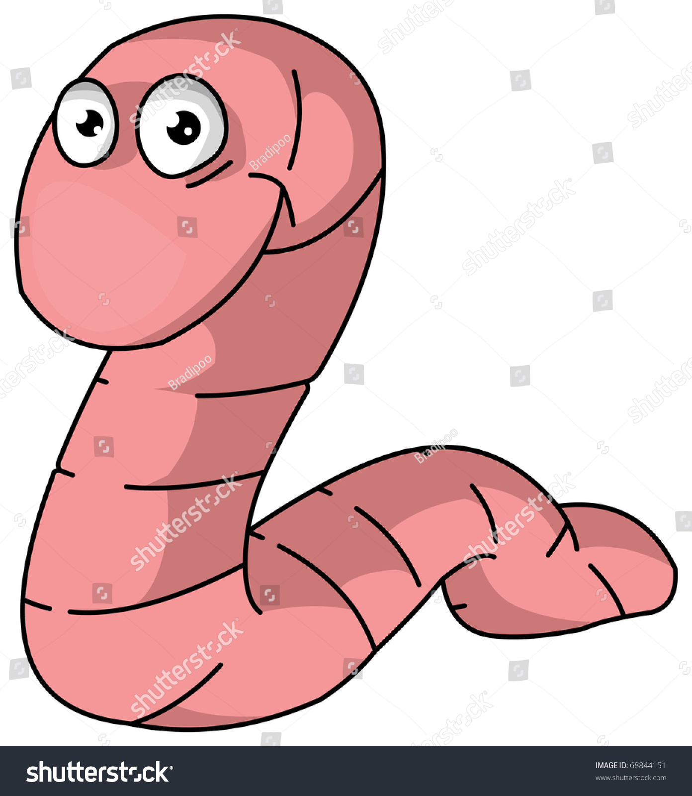 Pink Worm Cartoon Stock Illustration 68844151 - Shutterstock