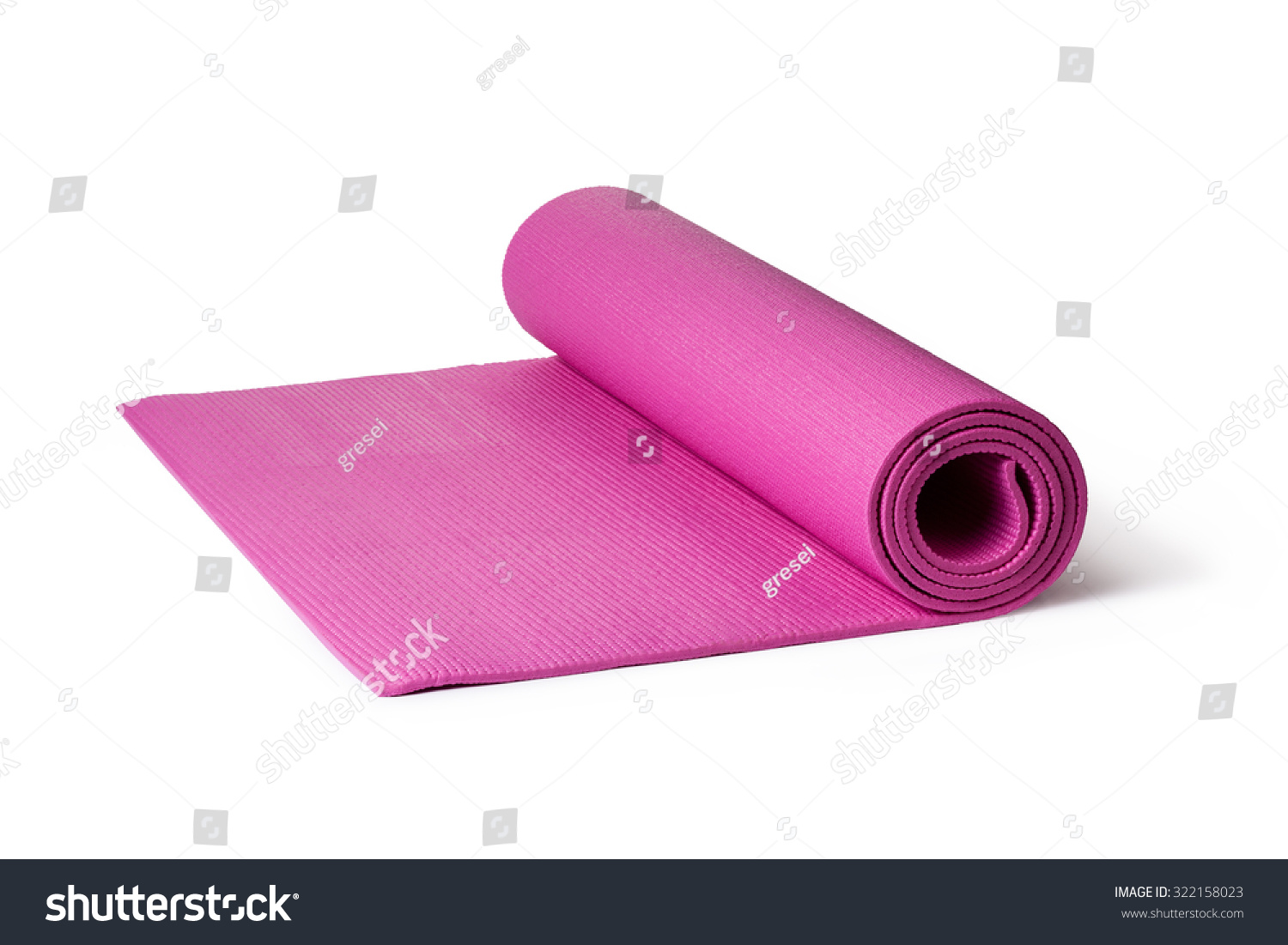 Pink Yoga Mat On A White Background Stock Photo 322158023 : Shutterstock