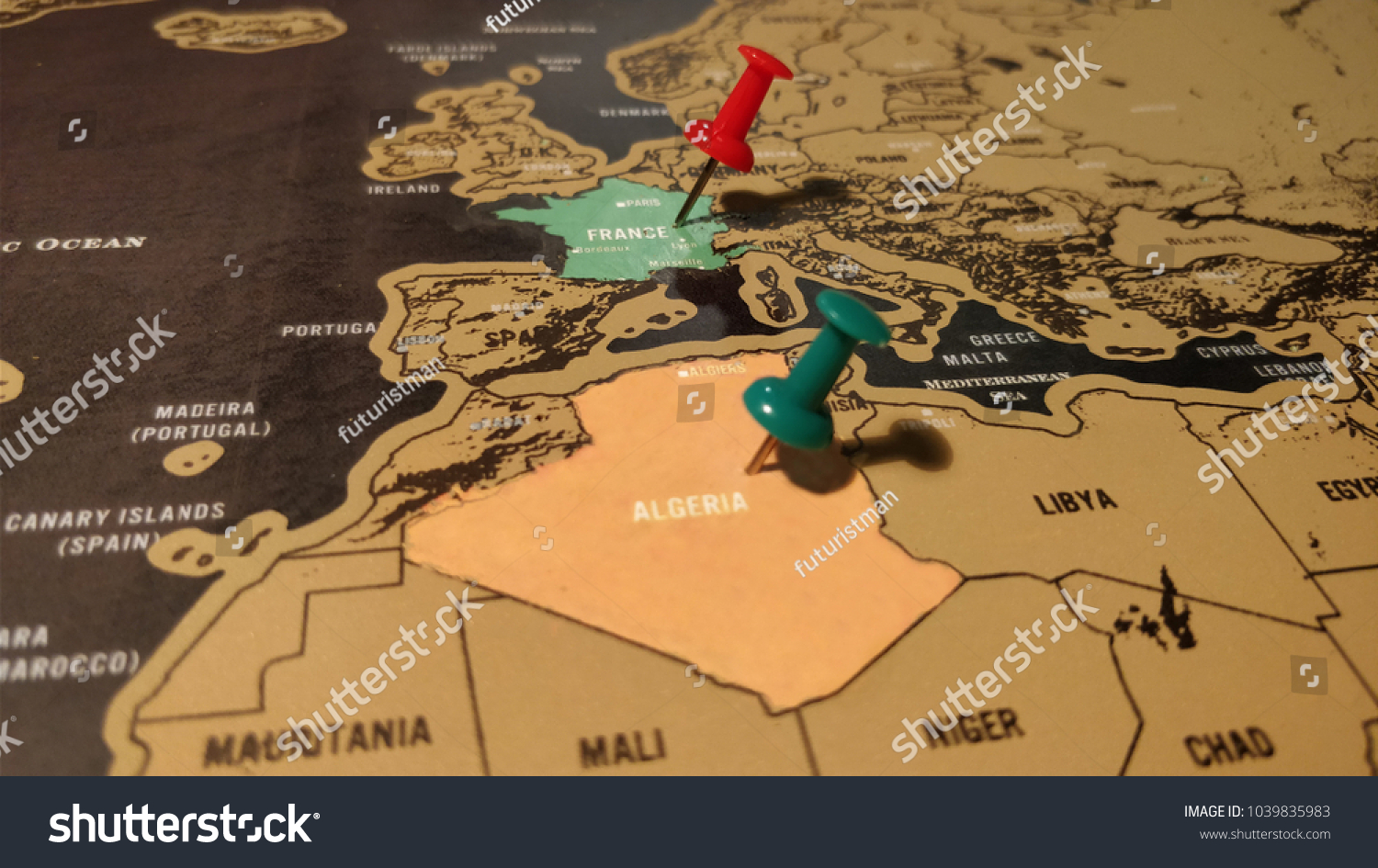 Map Of France And Algeria Red Pin On France And Algeria Maps. Images, Stock Photos & Vectors |  Shutterstock