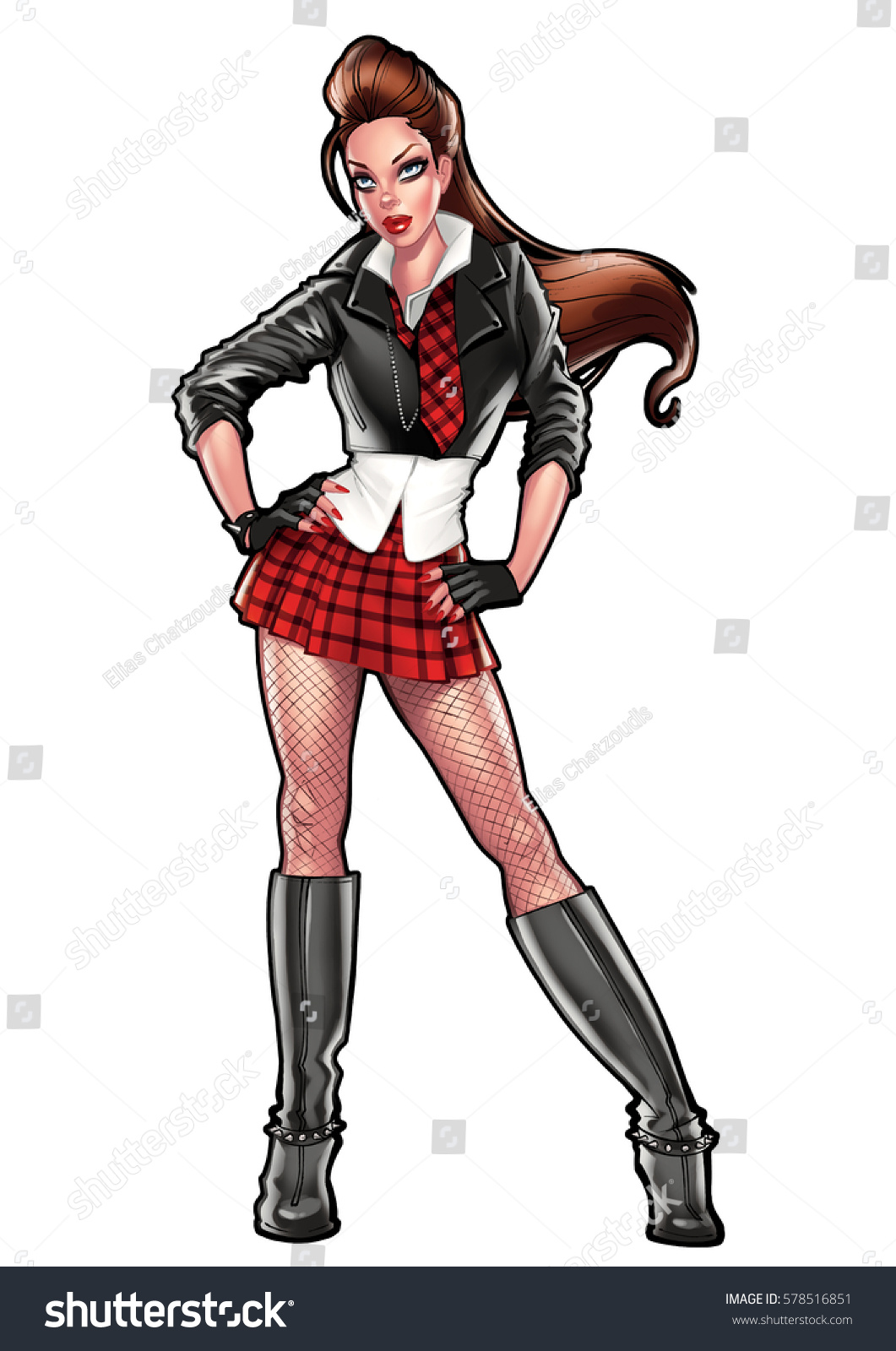 Pinup Girl Stock Illustration 578516851 Shutterstock