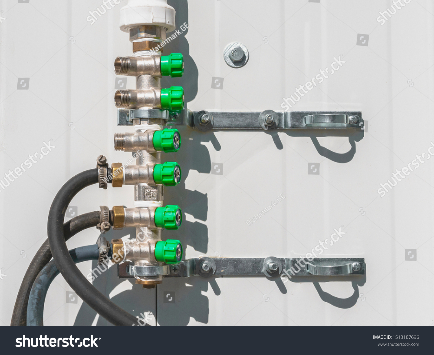 Pipes Green Shut Off Valves Radiant Stock Photo Edit Now 1513187696