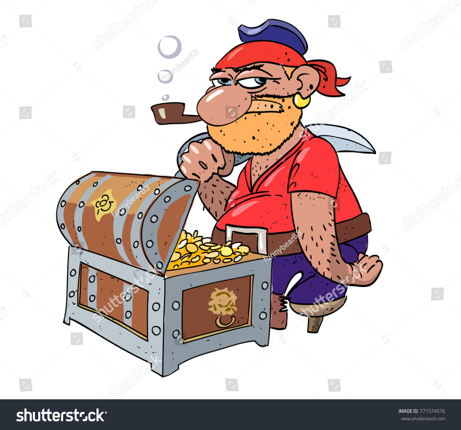 Pirate Treasure Chest Cartoon Image Artistic Stock Illustration 771574576