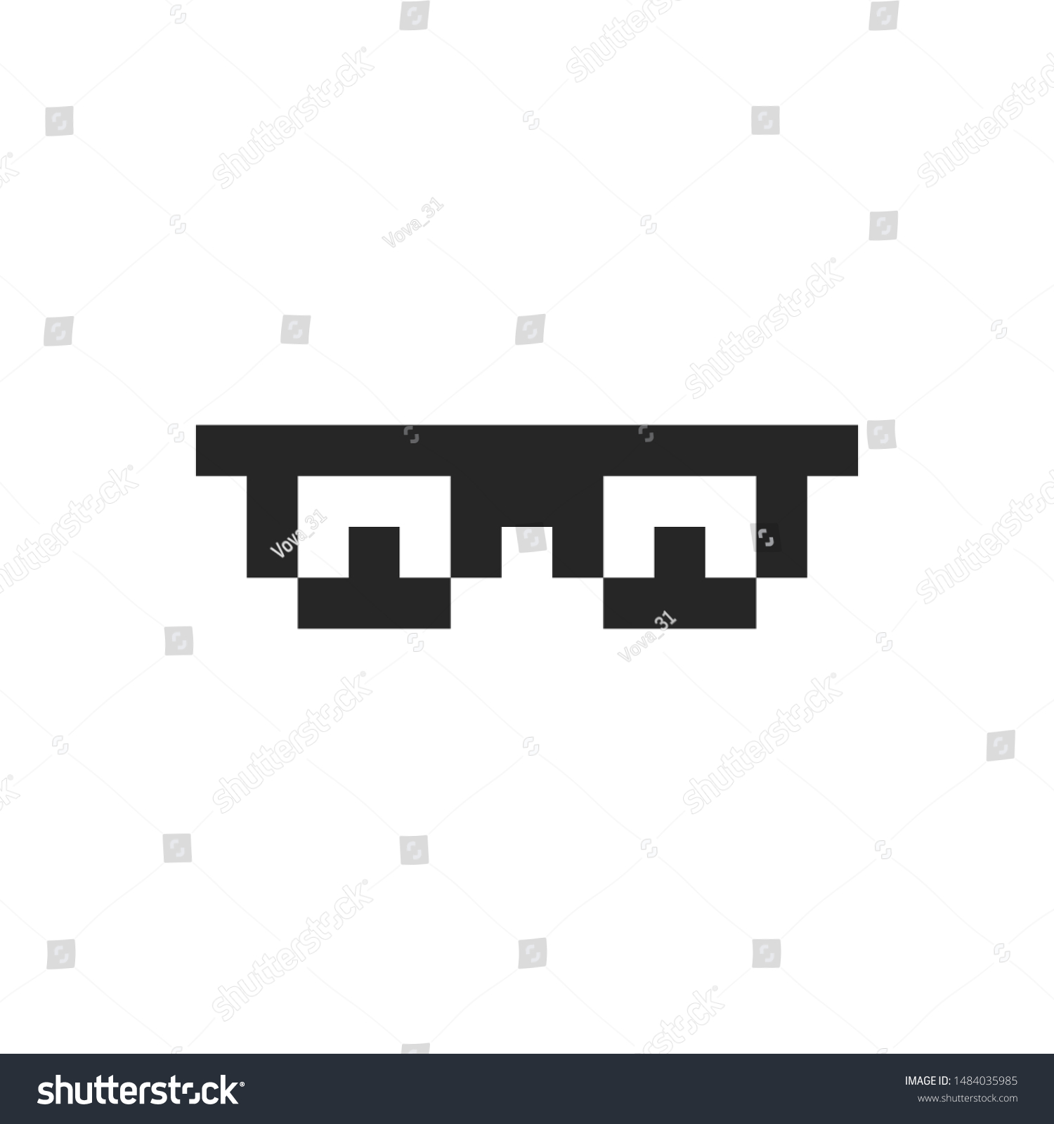 Pixel Art Glasses Thug Life Meme Stock Illustration 1484035985