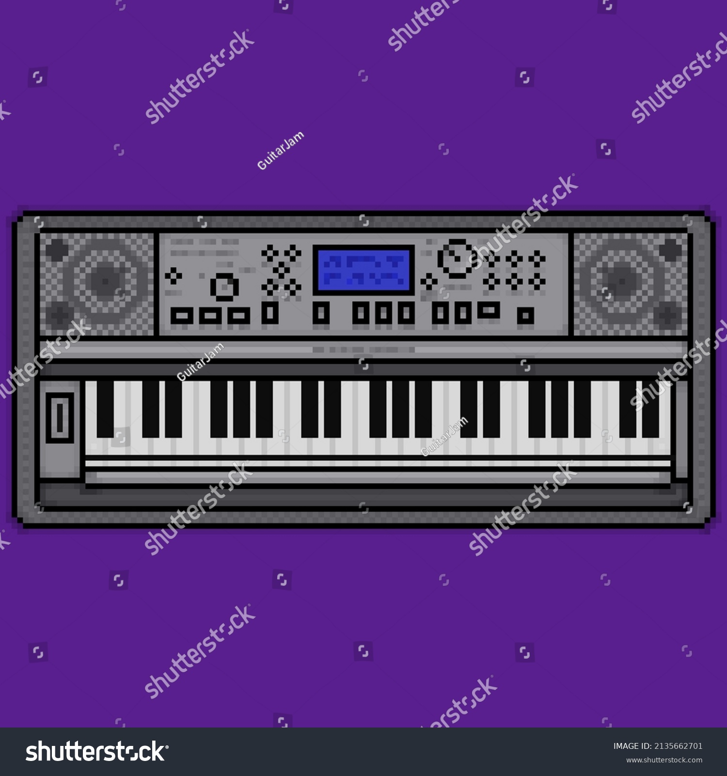 Pixel Art Gray Synthesizer Stock Illustration 2135662701 Shutterstock