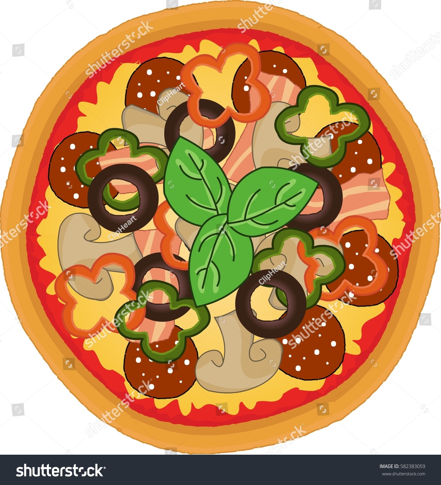 Pizza Cartoon Stockillustration