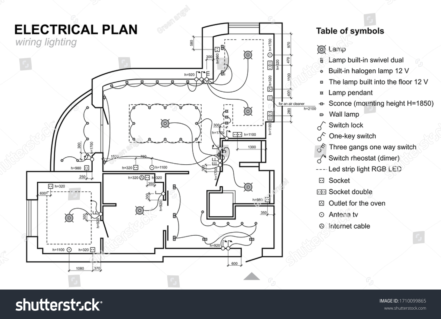 886 Electrical floor plan Stock Illustrations, Images & Vectors