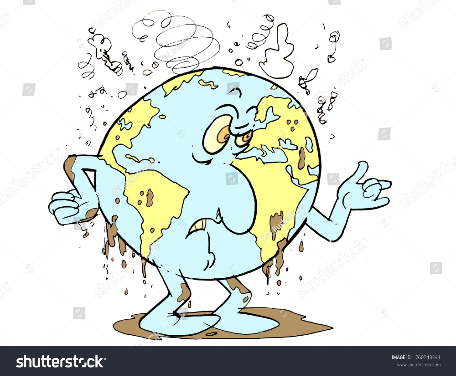 Planet Earth Pollution Sick Stock Illustration 1760743394 | Shutterstock