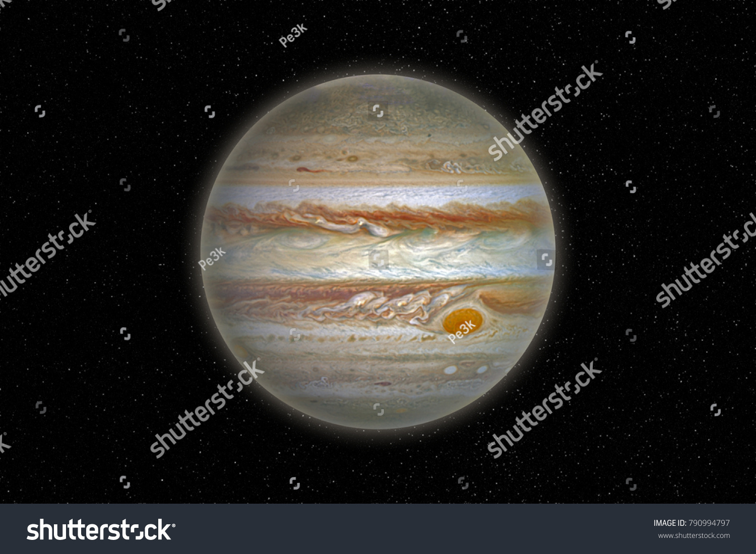 Planet Jupiter Outer Space Elements This Stock Photo 790994797 ...