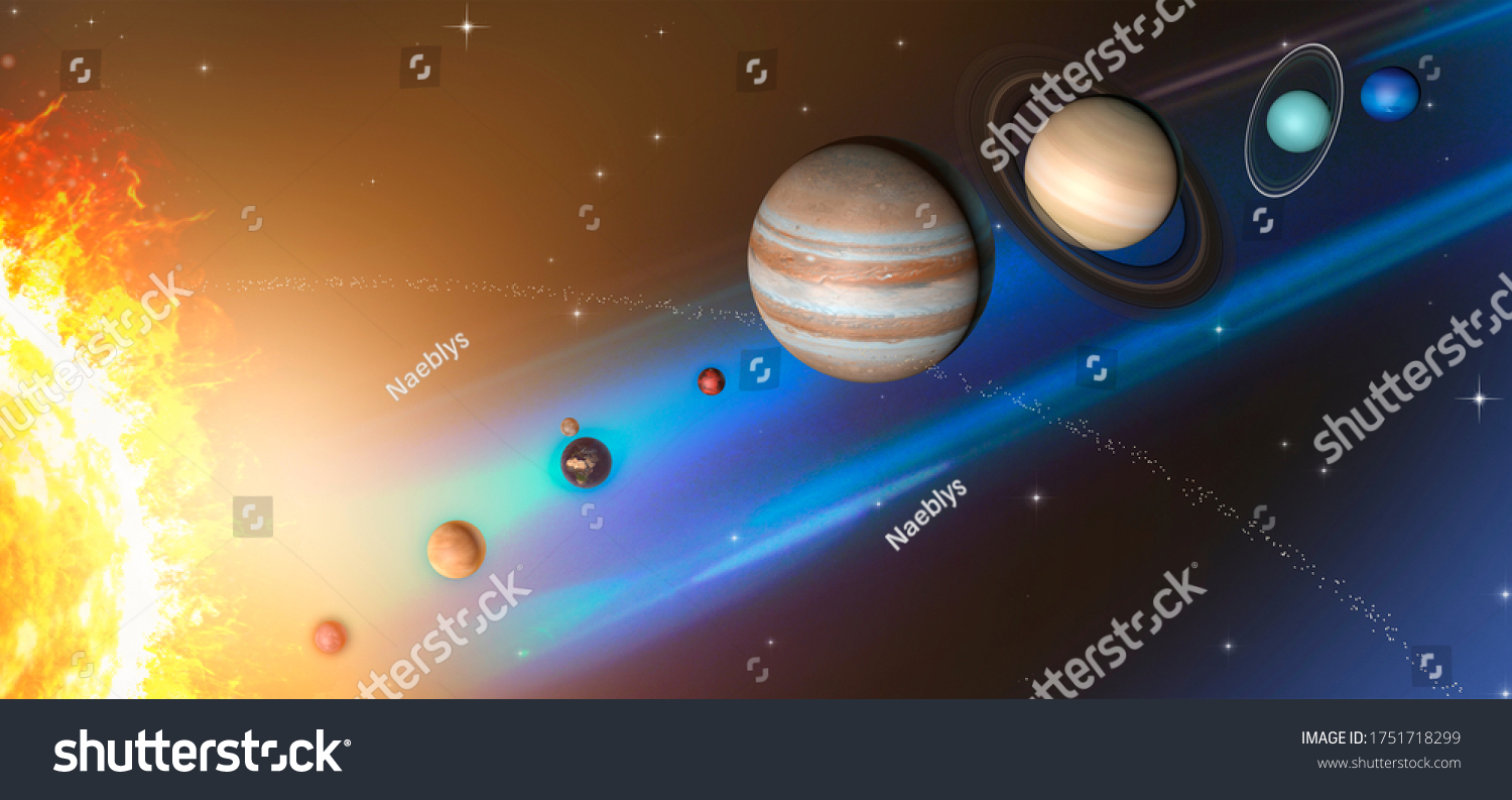 Planets Solar System Sun Mercury Venus Stock Illustration 1751718299 ...