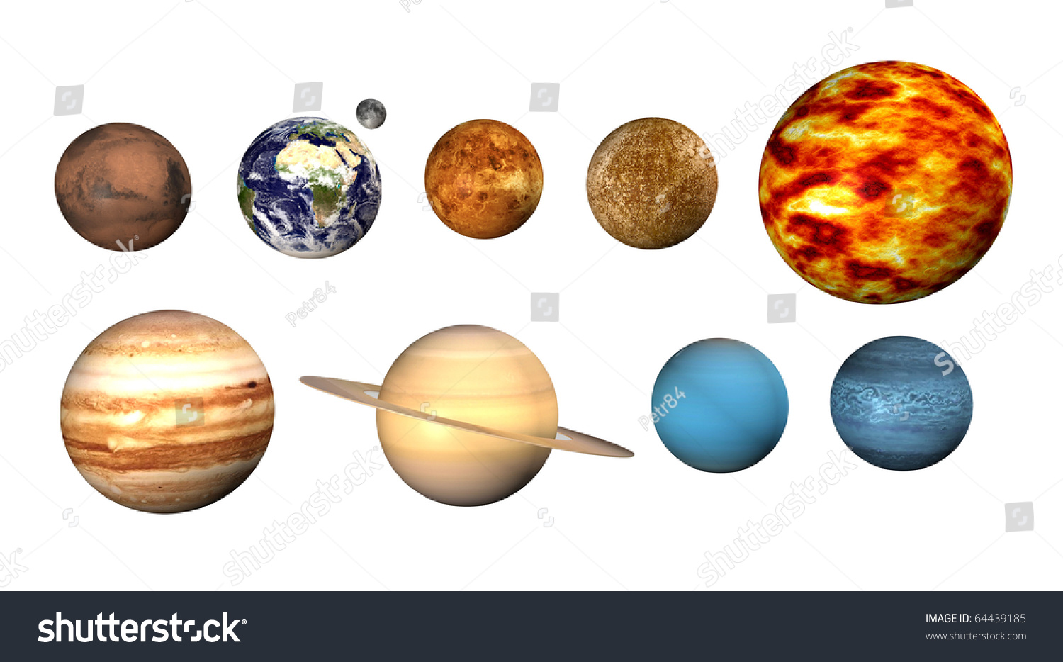 Planets On White Background Stock Illustration 64439185 - Shutterstock