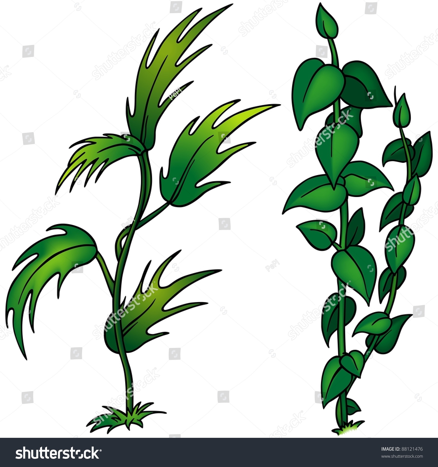 Plants Set Cartoon Illustration Stock Illustration 88121476 - Shutterstock